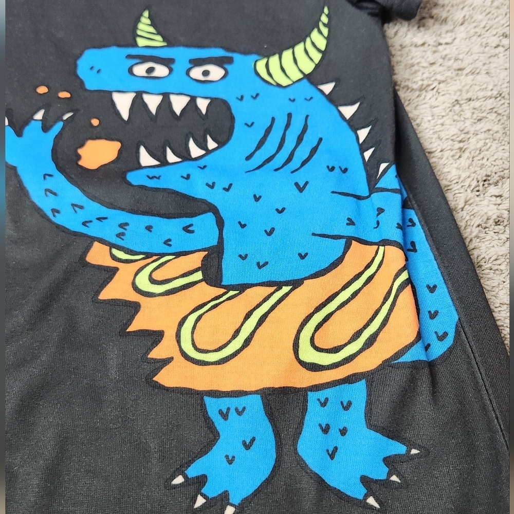 Kids Monster Graphic Pajama T-Shirt - Black - Cat & Jack - M (8) - Picture 4 of 10